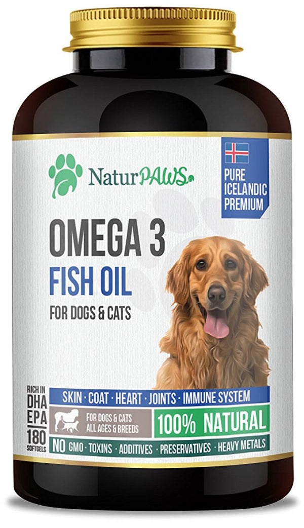 Naturpaws Omega-3 Fish Oil — 180 softgels